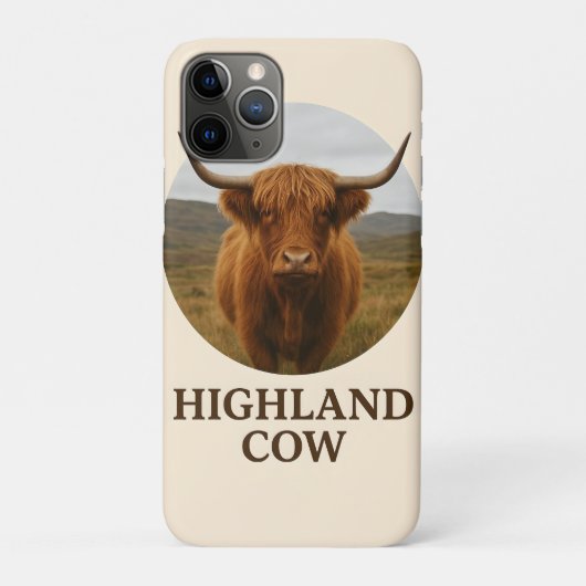 Coques Case-Mate iPhone Affiche de portrait de vache des Highlands avec "V (Dos)