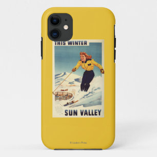 Case-Mate iPhone Case affiche de sourire et de ski de femme
