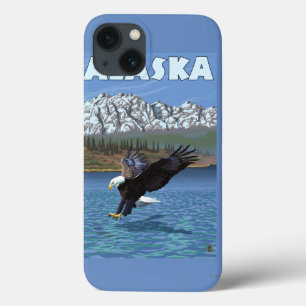 Etui iPhone Case-Mate Affiche de Vintage voyage d'AlaskaBald Eagle