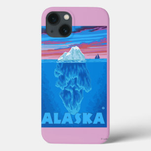 Etui iPhone 13 Affiche de Vintage voyage d'AlaskaIceberg