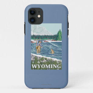Etui iPhone Case-Mate Affiche de voyage de FishermanWyomingVintage de