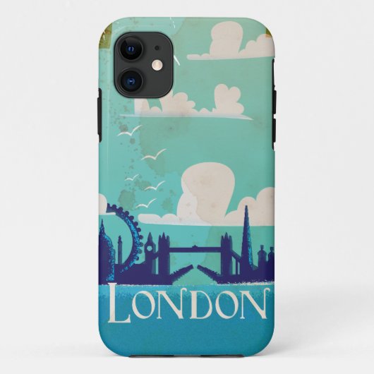 Coques Case-Mate iPhone Affiche de voyage londonienne (Dos)