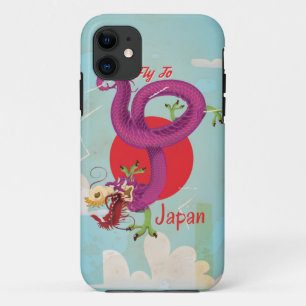 Coque iPhone 11 Affiche de voyage vintage Dragon Japon