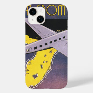 Coque Pour iPhone 14 Affiche de voyage vintage, Floride vue aérienne Av