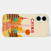 Coques Case-Mate iPhone Affiche Rétro Voyage Shanghai Chine (Verso (horizontal))