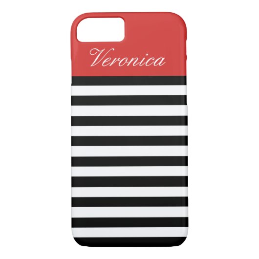 Coques Case-Mate iPhone Afficher votre style avec un rouge unique, noir bl (Dos)