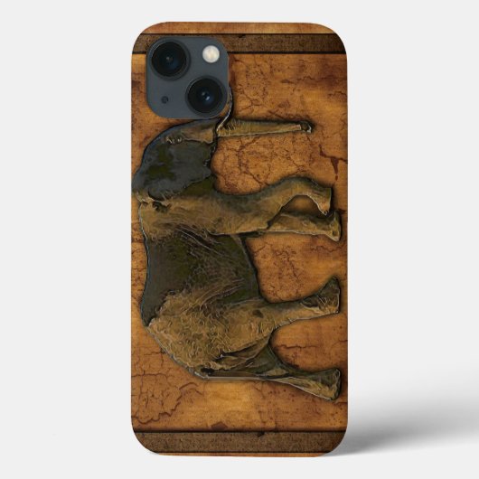 Coques Case-Mate iPhone African Elephant & Rustic Arrière - plan (Verso)