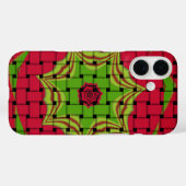 Coques Case-Mate iPhone African Lovely Design rouge tissé (Verso (horizontal))