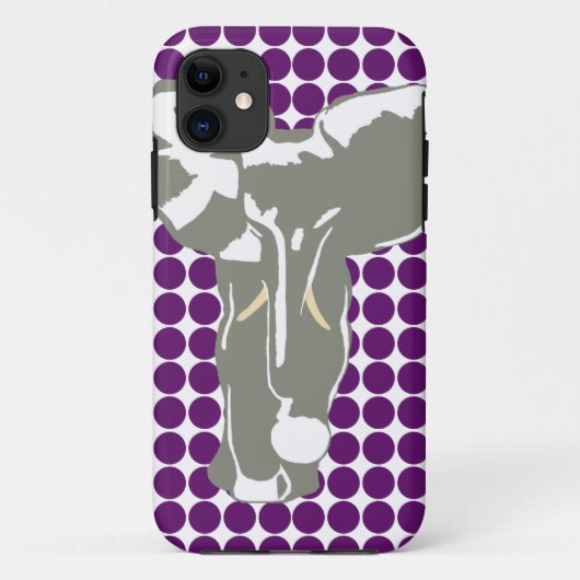 Coques Case-Mate iPhone African Violet Safari Dot avec Pop Art Elephant (Dos)