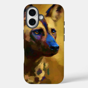 Coques iPhone 16 Afrikanischer Wildhund Art