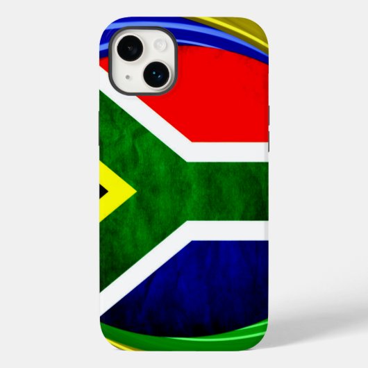 Coques Case-Mate iPhone Afrique du Sud Drapeau : Motif dynamique à balayag (Verso)