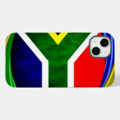 Coques Case-Mate iPhone Afrique du Sud Drapeau : Motif dynamique à balayag (Verso (horizontal))