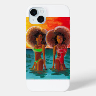 Coque iPhone 15 Mini Afro Beach Queens