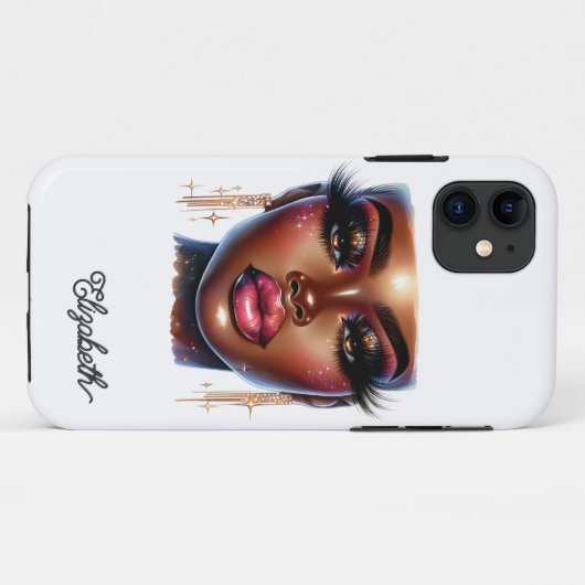 Coques Case-Mate iPhone Afro Queen Melanin Chic Mode Art (Dos (Horizontal))