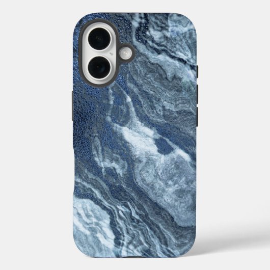 Coques Case-Mate iPhone Agate bleue cristallisée | Pierre marbrée en ardoi (Verso)