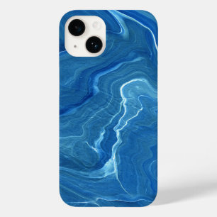 Coque Pour iPhone 14 Agate de marbre bleu Résumé