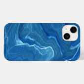 Coques Case-Mate iPhone Agate de marbre bleu Résumé (Verso (horizontal))