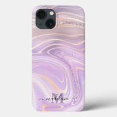 Coques Case-Mate iPhone Agate d'iridescente en marbre rose (Verso)