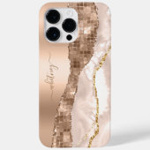 Coques Case-Mate iPhone Agate d'ivoire moderne et Parties scintillant d'or (Verso)
