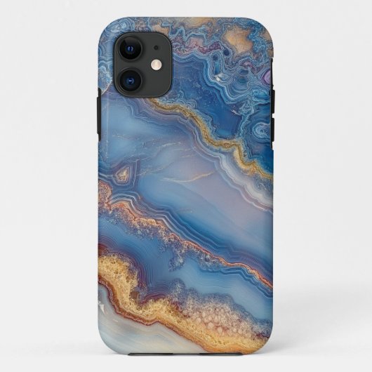 Coques Case-Mate iPhone Agate en dentelle bleue (Dos)