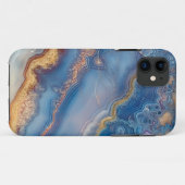 Coques Case-Mate iPhone Agate en dentelle bleue (Dos (Horizontal))