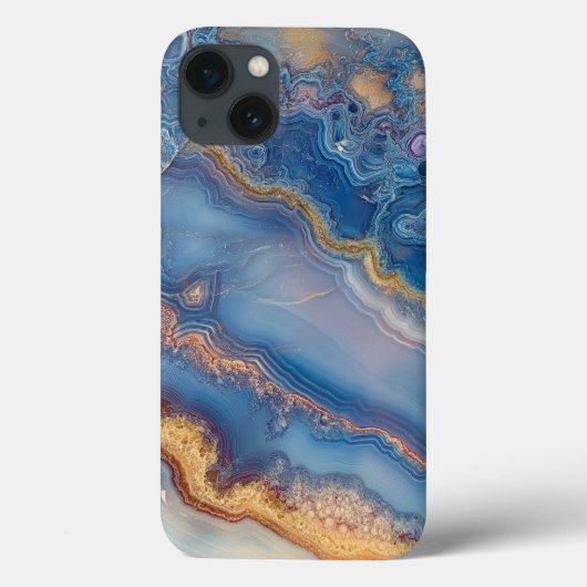 Coques Case-Mate iPhone Agate en dentelle bleue (Verso)