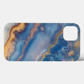Coques Case-Mate iPhone Agate en dentelle bleue (Verso (horizontal))