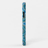 Coques Case-Mate iPhone Agate graphique en or bleu (Dos/Droite)