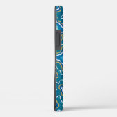 Coques Case-Mate iPhone Agate graphique en or bleu (Verso / Droite)