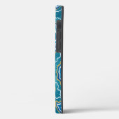Coques Case-Mate iPhone Agate graphique en or bleu (Verso / Gauche)