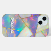 Coques Case-Mate iPhone Agate holographique élégant géométrique (Verso (horizontal))