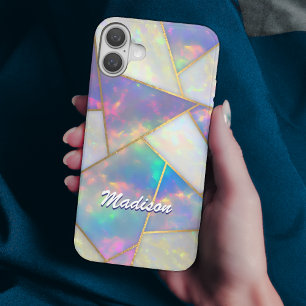 Coques iPhone 16 Agate holographique élégant géométrique Coque-Mate