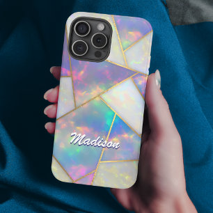 Coques iPhone 16 Pro Agate holographique élégant géométrique Coque-Mate