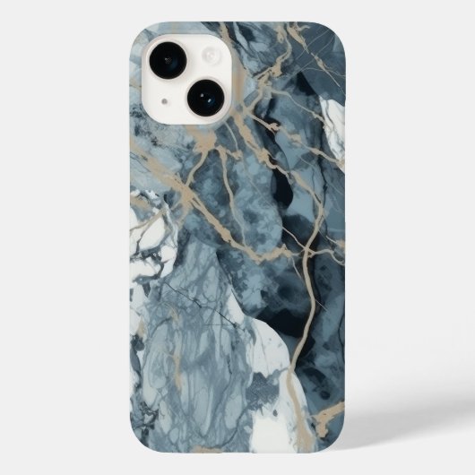 Coques Case-Mate iPhone Agate Marbre Inspiré Luxe Texture Bleu (Verso)