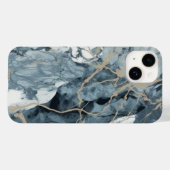 Coques Case-Mate iPhone Agate Marbre Inspiré Luxe Texture Bleu (Verso (horizontal))