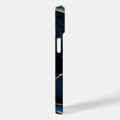 Coques Case-Mate iPhone Agate Marine Blue Gold Marbre Votre nom Lettre Cad (Verso / Droite)