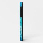 Coques Case-Mate iPhone Agate moderne en marbre bleu (Dos/Gauche)