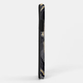 Coques Case-Mate iPhone Agate Moderne Noir & Cristal Doré Personnalisé (Dos/Droite)