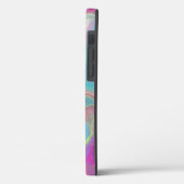 Coques Case-Mate iPhone Agate opale turquoise et rose (Verso / Gauche)