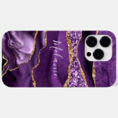Coques Case-Mate iPhone Agate Purple Gold Parties scintillant Marbre Nom p (Verso (horizontal))