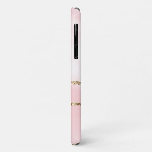 Coques Case-Mate iPhone Agate rose vierge avec ruban or Élégant (Dos/Gauche)