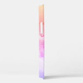 Coques Case-Mate iPhone Agate rose, violet et jaune, nom en script noir DI (Verso / Droite)