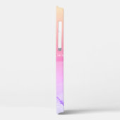 Coques Case-Mate iPhone Agate rose, violet et jaune, nom en script noir DI (Verso / Gauche)