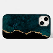 Coques Case-Mate iPhone Agate sarcelle et or (Verso (horizontal))
