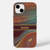 Coques Case-Mate iPhone Agate Strata Look - Rouille Bourgogne et Aqua Dust (Verso)