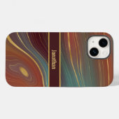 Coques Case-Mate iPhone Agate Strata Look - Rouille Bourgogne et Aqua Dust (Verso (horizontal))