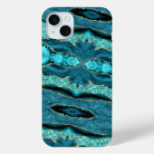 Coques Case-Mate iPhone Agate Turquoise Blue Gold Parties scintillant Turq (Verso)
