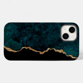 Coques Case-Mate iPhone Agate turquoise et Gold (Verso (horizontal))