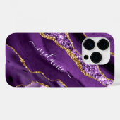 Coques Case-Mate iPhone Agate Violet Violet Or Parties scintillant Votre n (Verso (horizontal))