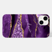 Coques Case-Mate iPhone Agate Violet violet Parties scintillant or Étincel (Verso (horizontal))